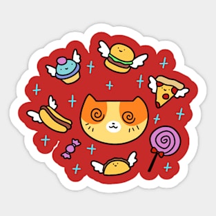 Hypnotized Junk Food Cat Sticker